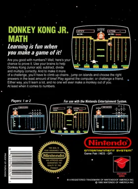 Donkey Kong Jr. Math (USA, Europe) box cover back